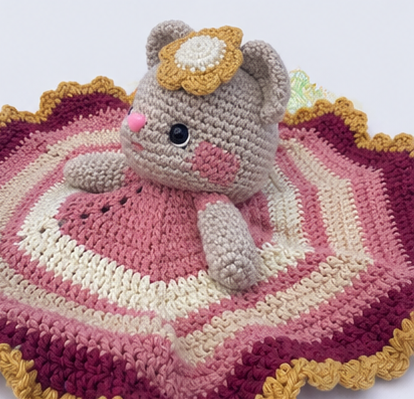 Suzie Bear Crochet Lovey - Image 3