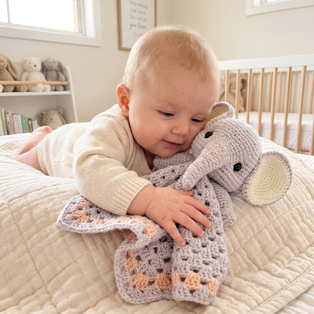 ella elephant crochet lovey
