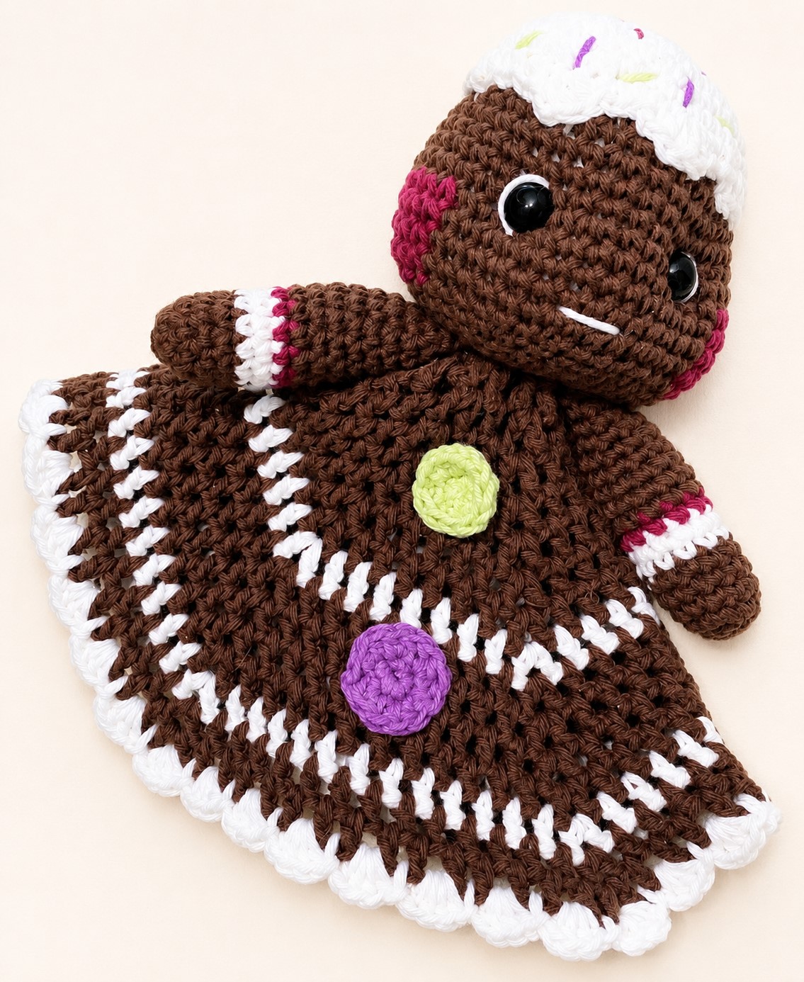 Ginny Gingerbread Crochet Lovey - Image 4
