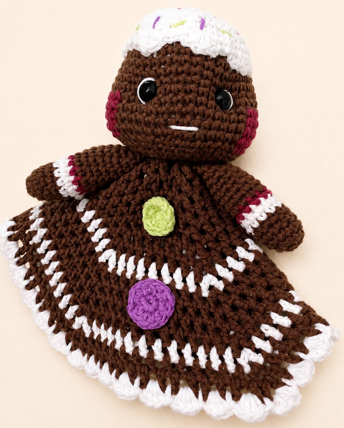 Ginny Gingerbread Crochet Lovey - Image 5