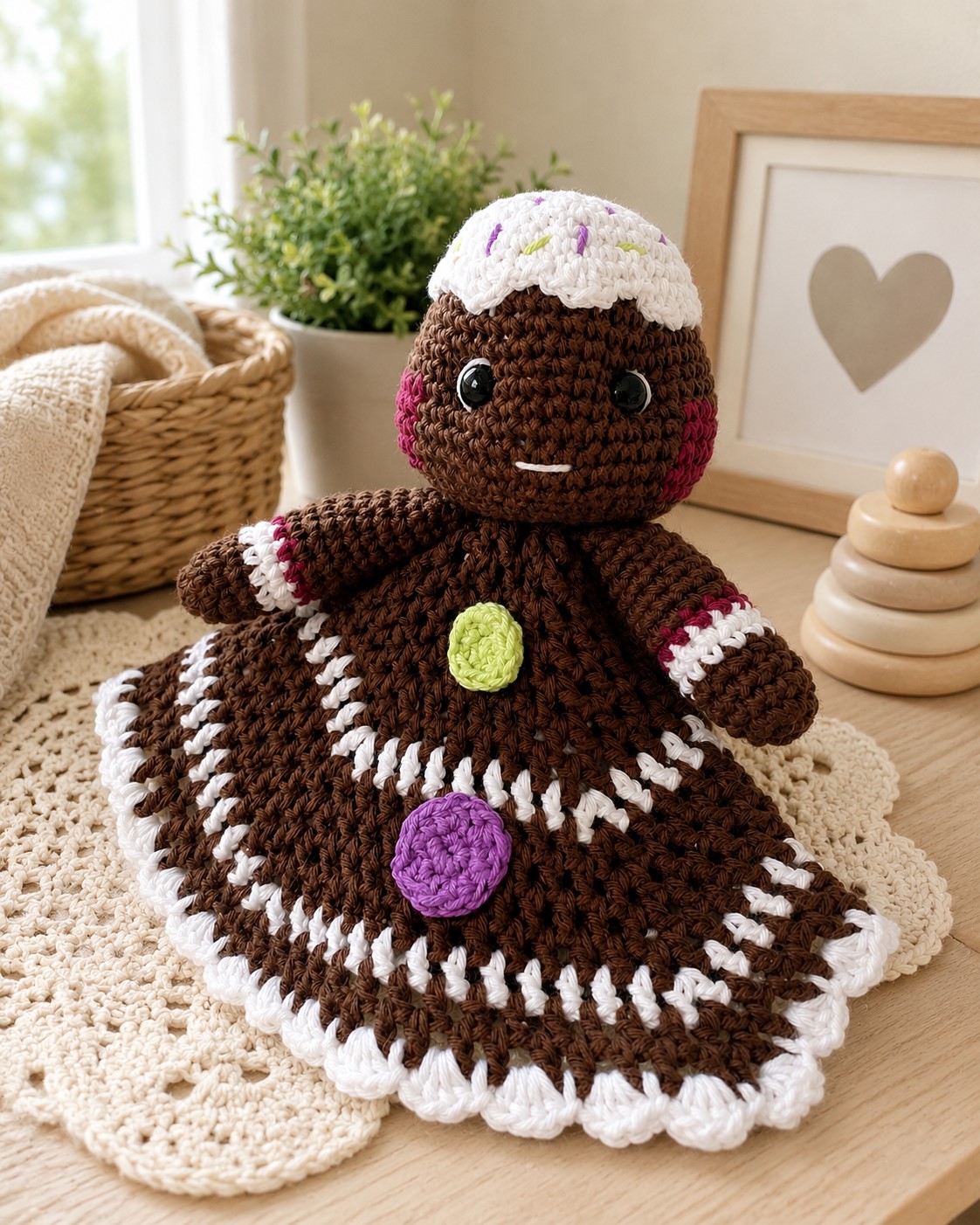 Ginny Gingerbread Crochet Lovey - Image 6