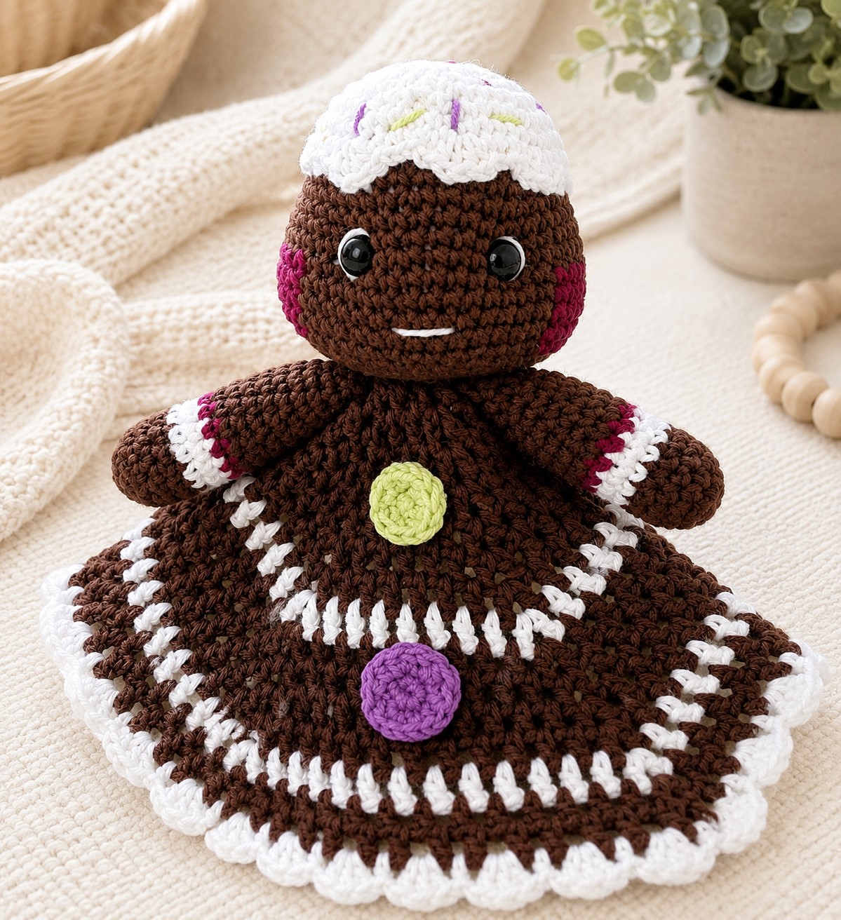 Ginny Gingerbread Crochet Lovey - Image 7