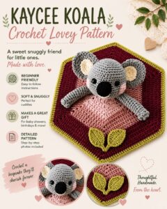 Kaycee Koala Crochet Lovey Pattern