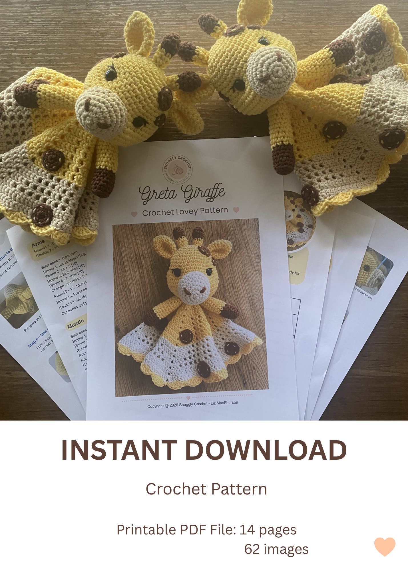 Greta Giraffe Crochet Lovey | Amigurumi Crochet Pattern (PDF Download) - Image 9